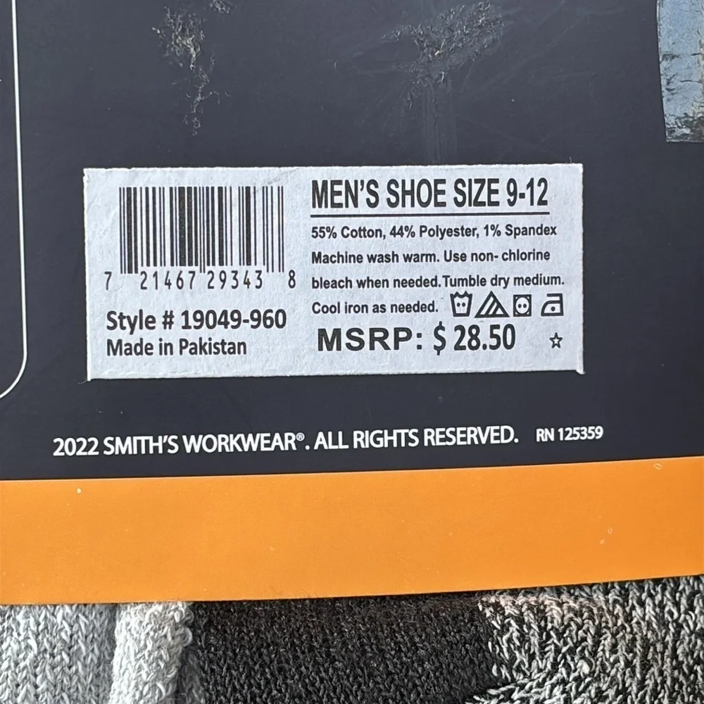 Brand New Smith's Workwear 10-Pack Ultra Tough Work Crew Socks Cushioned Wicking